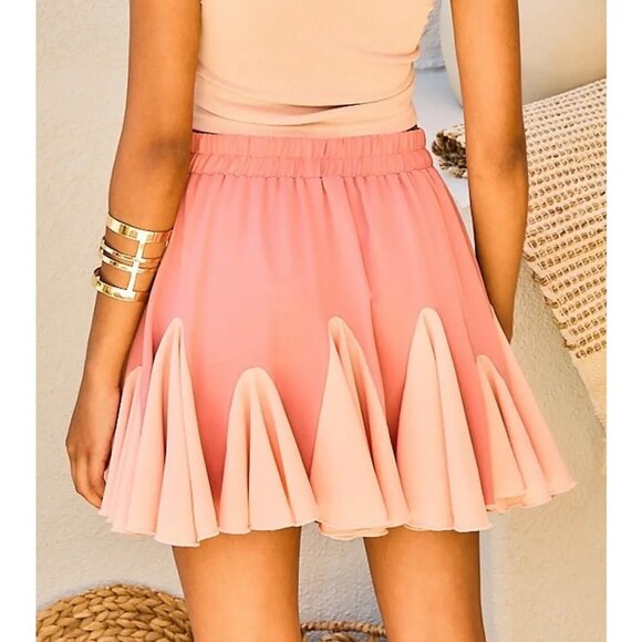 Main Strip Plus Size Pink Ruffle Skort - Picture 2 of 3